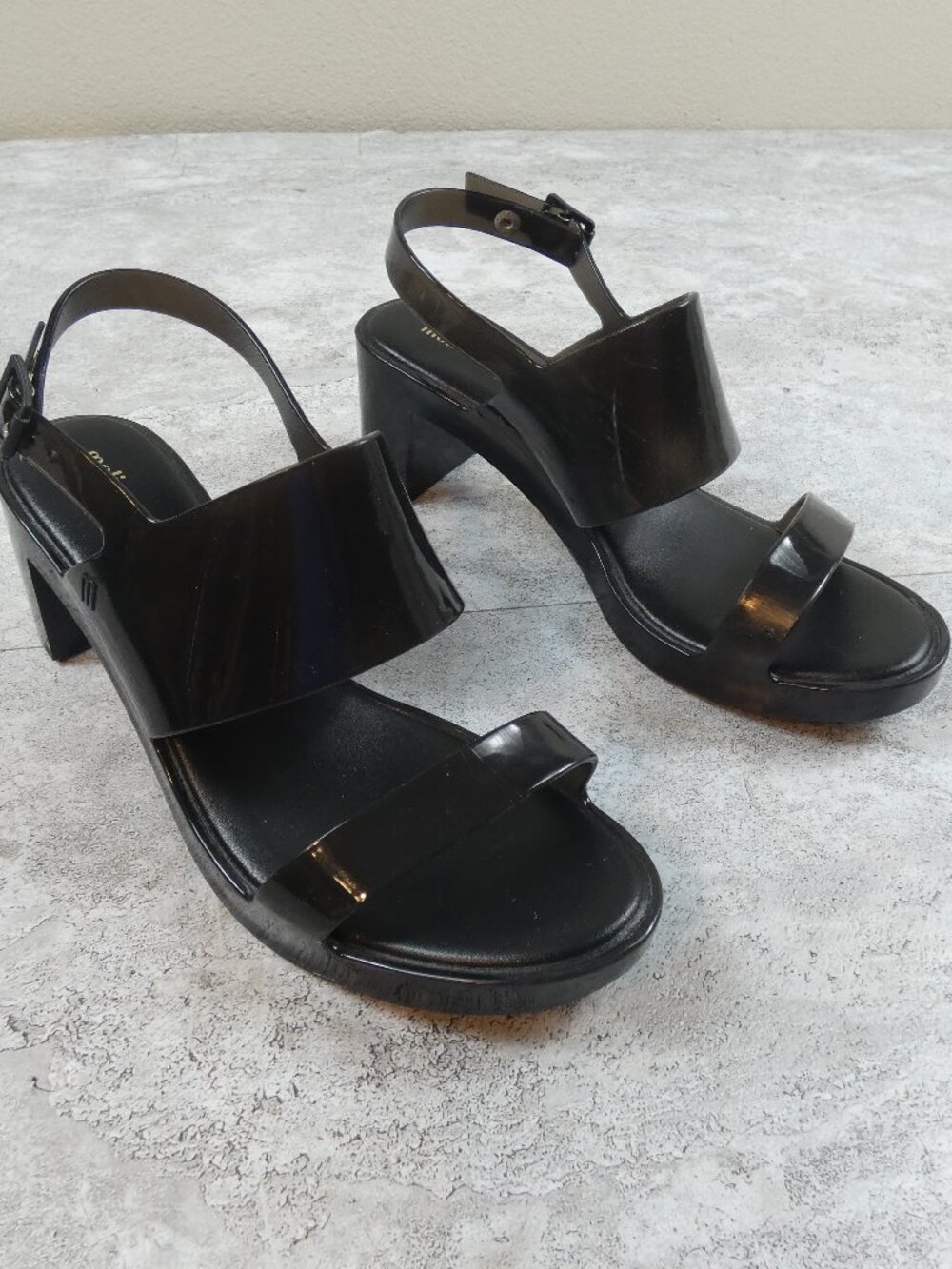 Melissa Platform Heal Black Dressy Casual Jelly Sassy